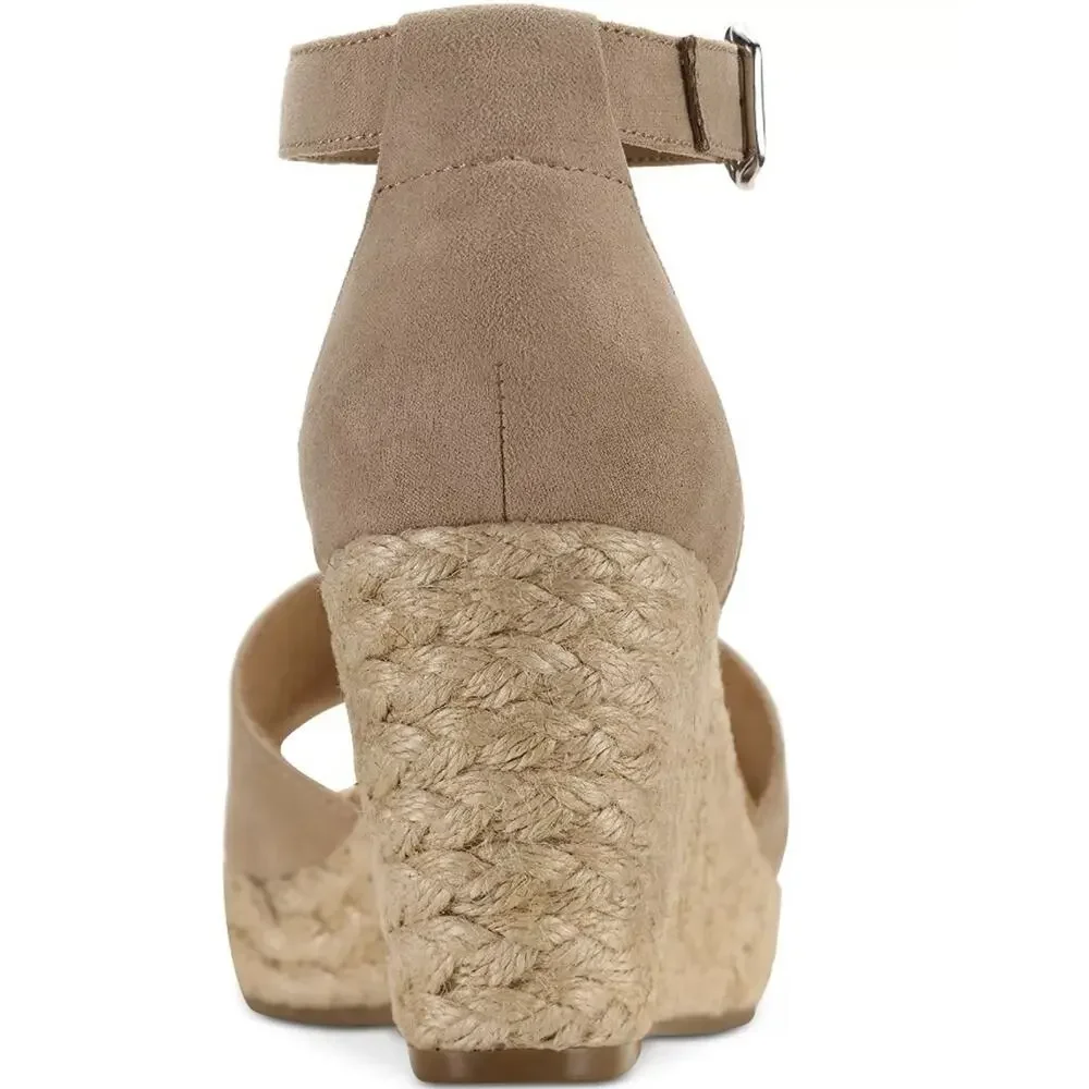 Style & Co. Women's Seleeney Wedge Sandals Light Taupe Size 10 M